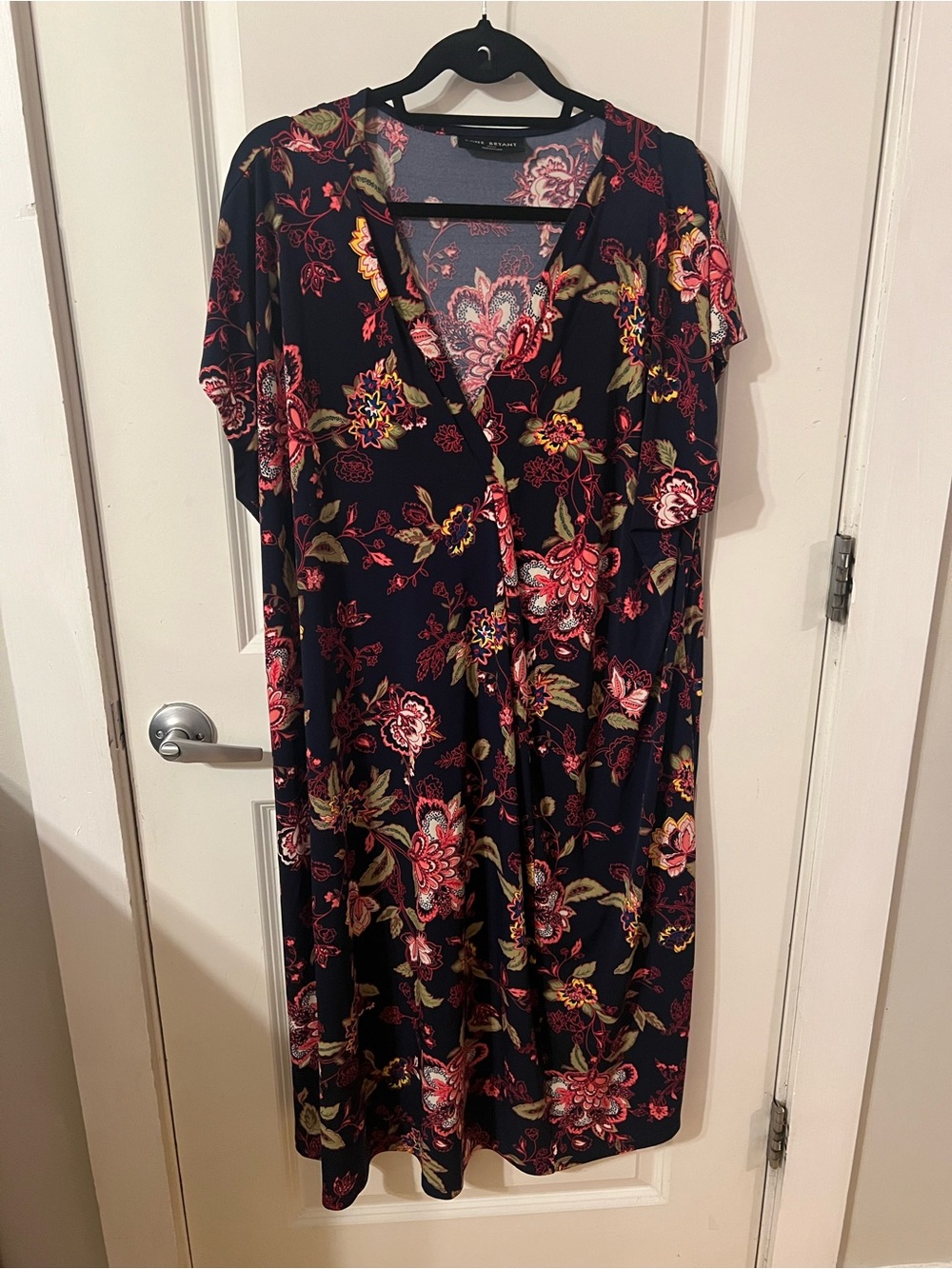Lane Bryant Navy Dress with Pink and Coral Floral Print